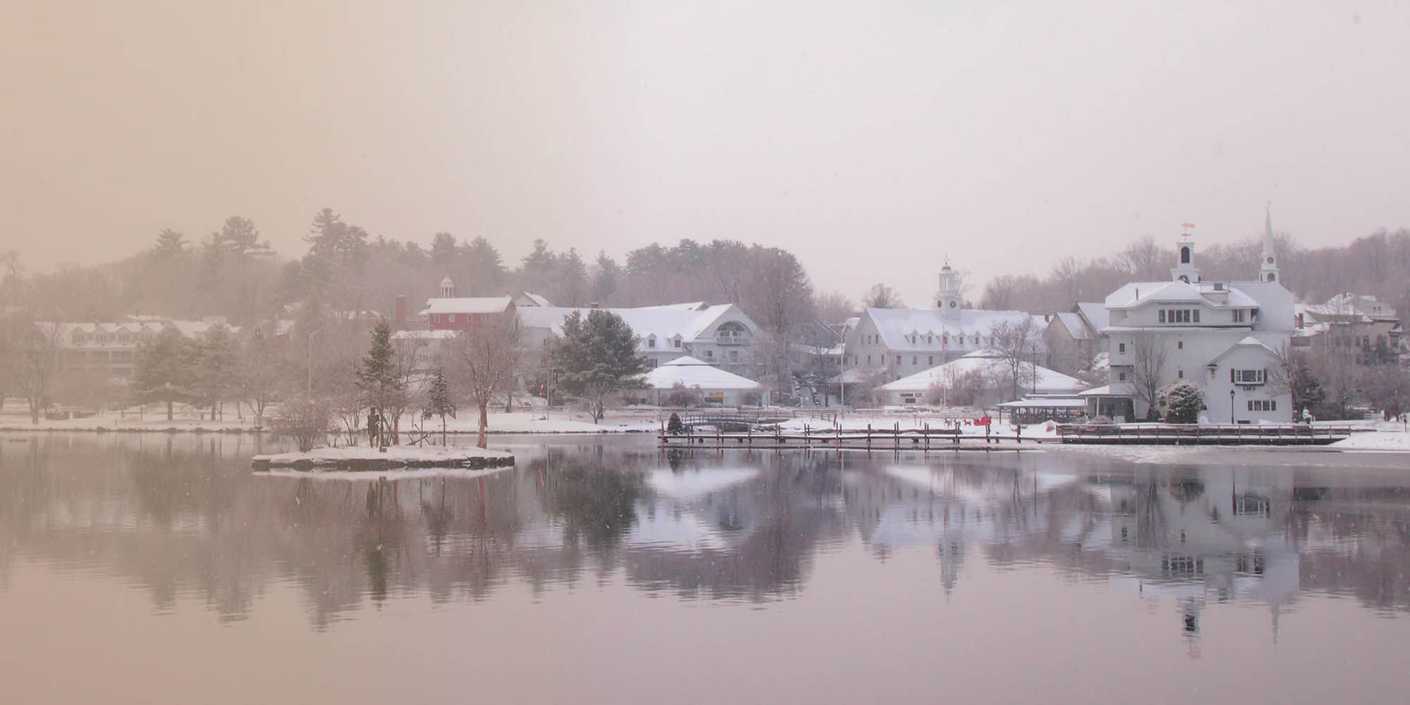 Winter on the lake in New Hampshire